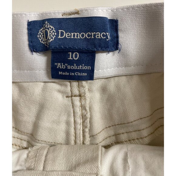 Democracy "Ab" Solution Tan High Rise Denim Shorts Womens Size 10 - Picture 9 of 11